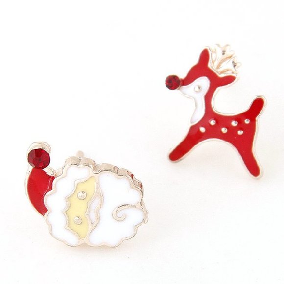 Santa Claus Rudolph Christmas earrings Season Greeting Happy Holidays - Picture 11 of 11